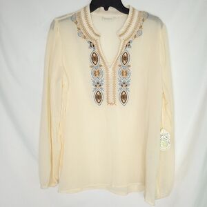 SPARTINA 449 Analyn Embroidered Tunic- Ashley River Embroidery LARGE (NWT)